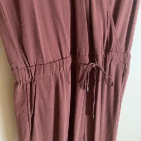 Eileen Fisher Salmon Rust Wrap Elastic Waist Sleeveless Cropped Jumpsuit - Picture 8 of 10